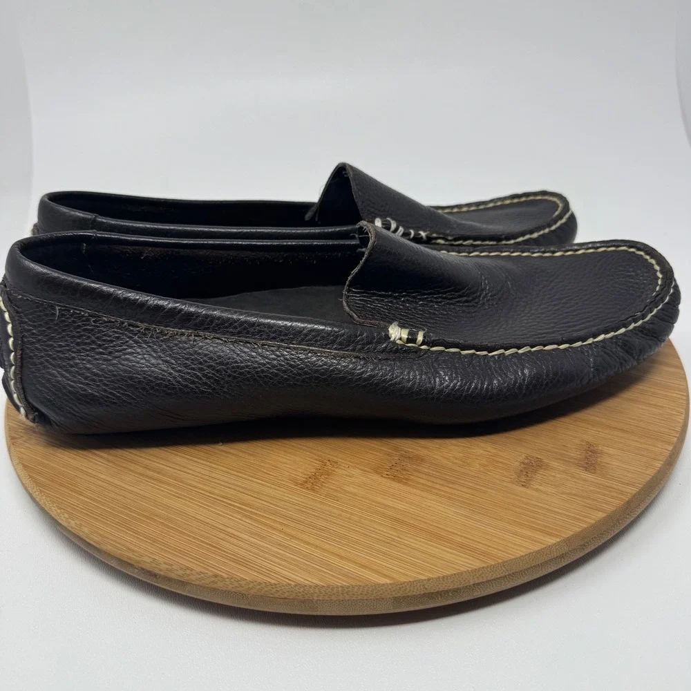 Polo Ralph Lauren Terence Mens 12D Brown Pebbled Leather Driver Loafers